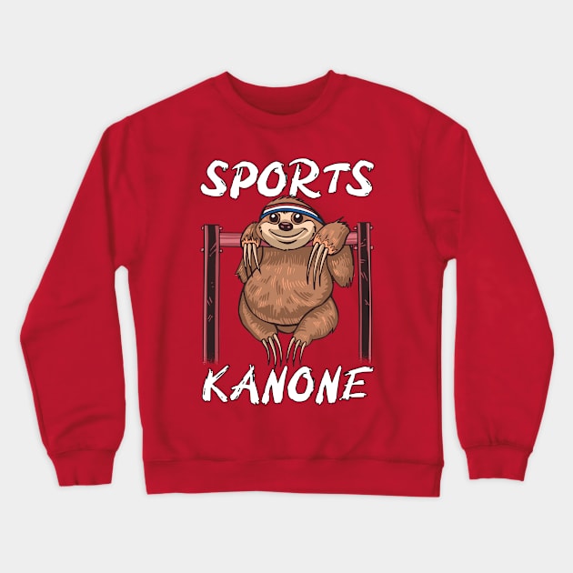 Sports Cannon - Sporty Sloth Crewneck Sweatshirt by Jochen Lützelberger